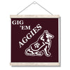 Texas A&M - GIG 'EM Aggies Reveille - College Wall Art #Hanging Canvas