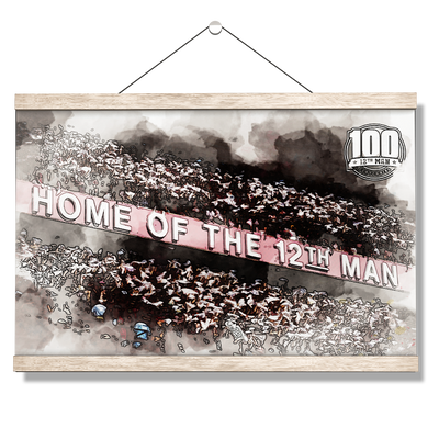 Texas A&M - Home of the 12th Man Centenial Seal - College Wall Art #Hanging Canvas