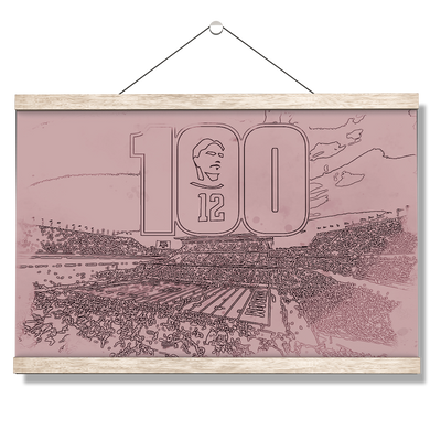 Texas A&M - 12th Man Centenial Sketch - College Wall Art #Hanging Canvas