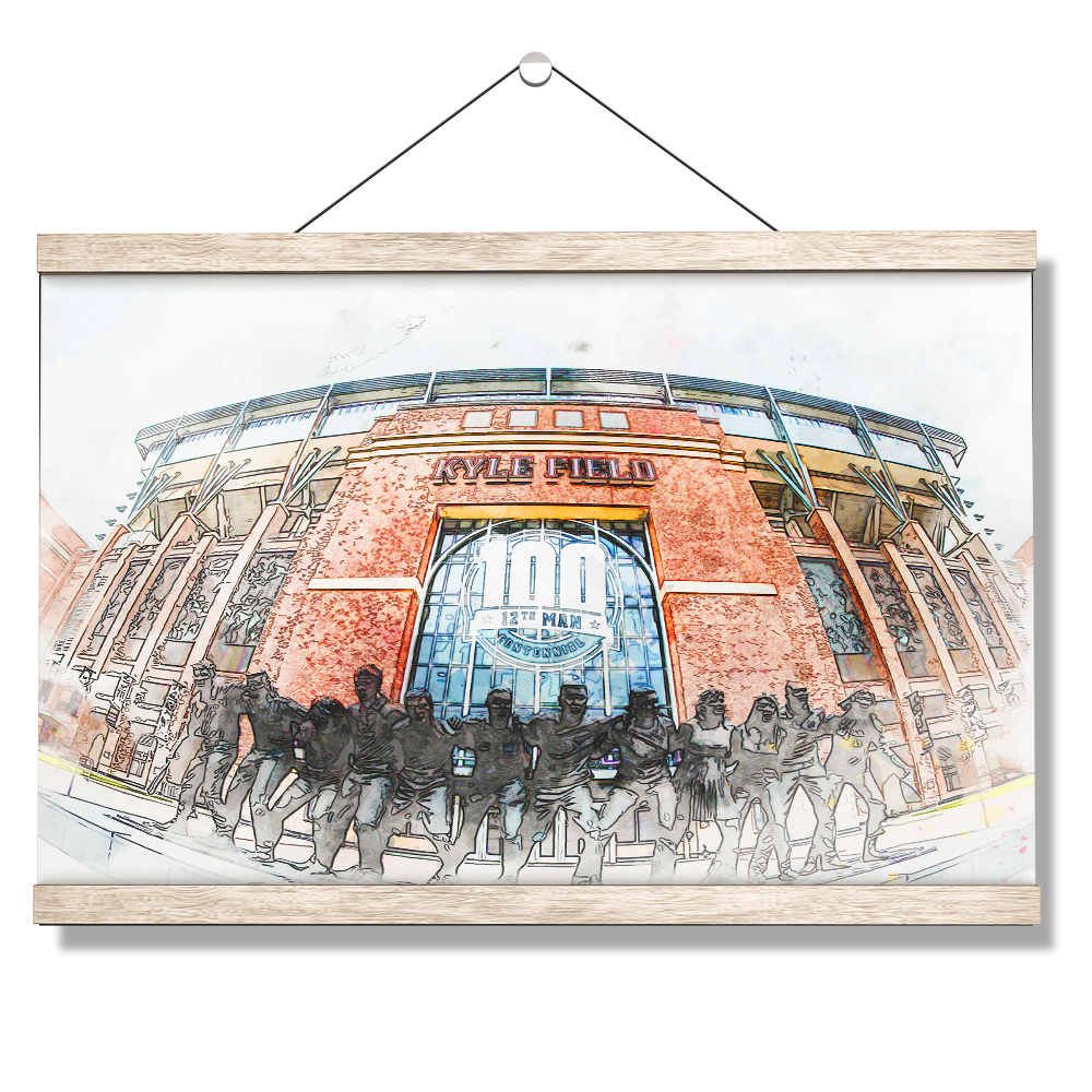 Texas A&M - War Hymm 12th Man Centenial - College Wall Art #Canvas