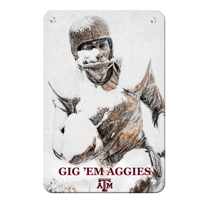 Texas A&M - Football Snow - College Wall Art #Metal