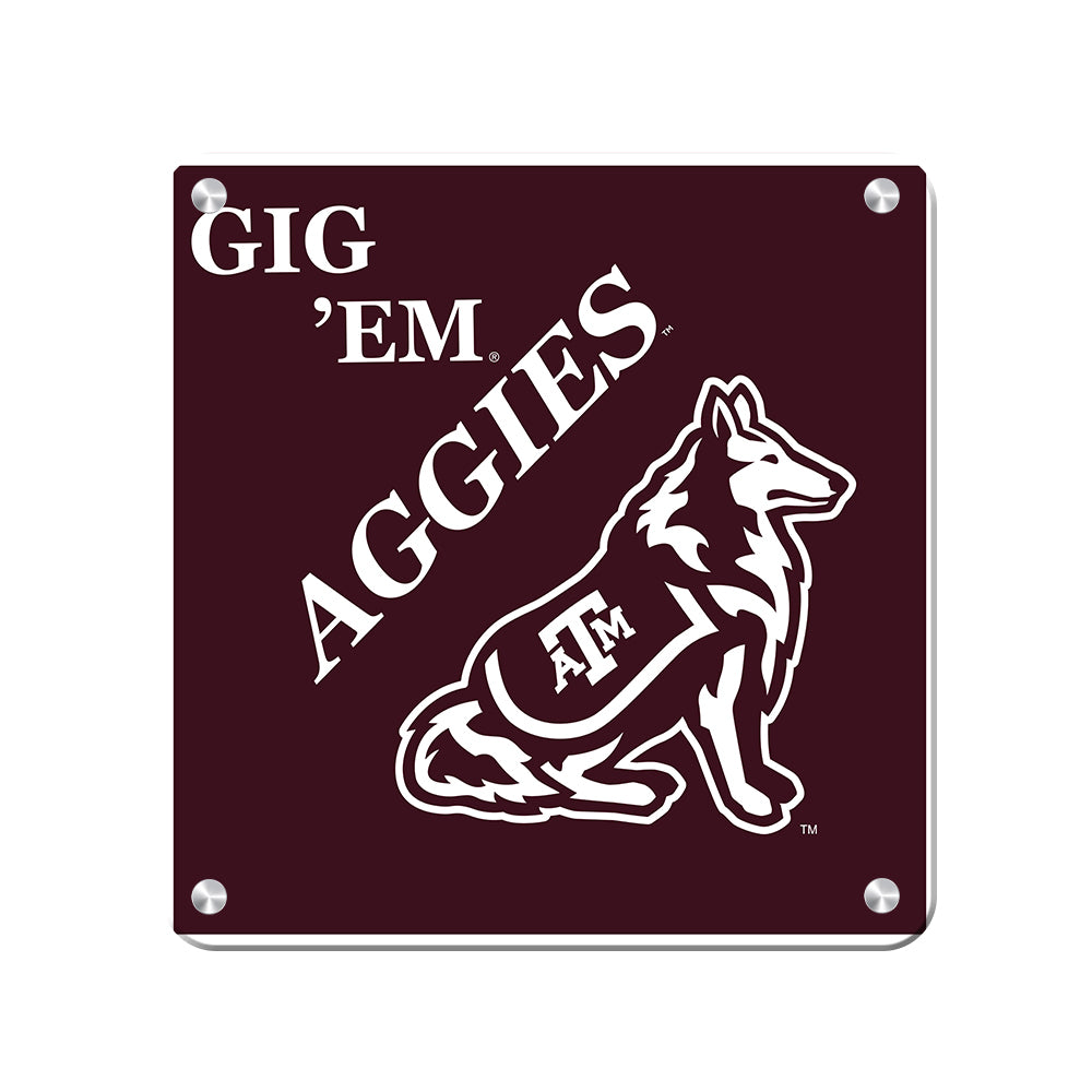 Texas A&M - GIG 'EM Aggies Reveille - College Wall Art #Canvas