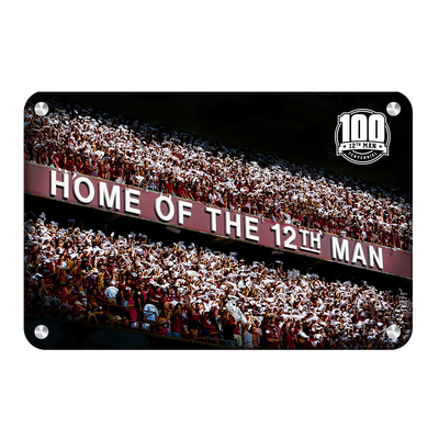 Texas A&M - Home of the 12th Man Centenial Seal - College Wall Art #Metal