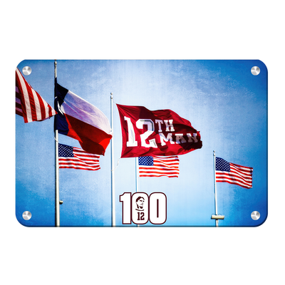 Texas A&M - 12th Man Flag Centenial - College Wall Art #Metal