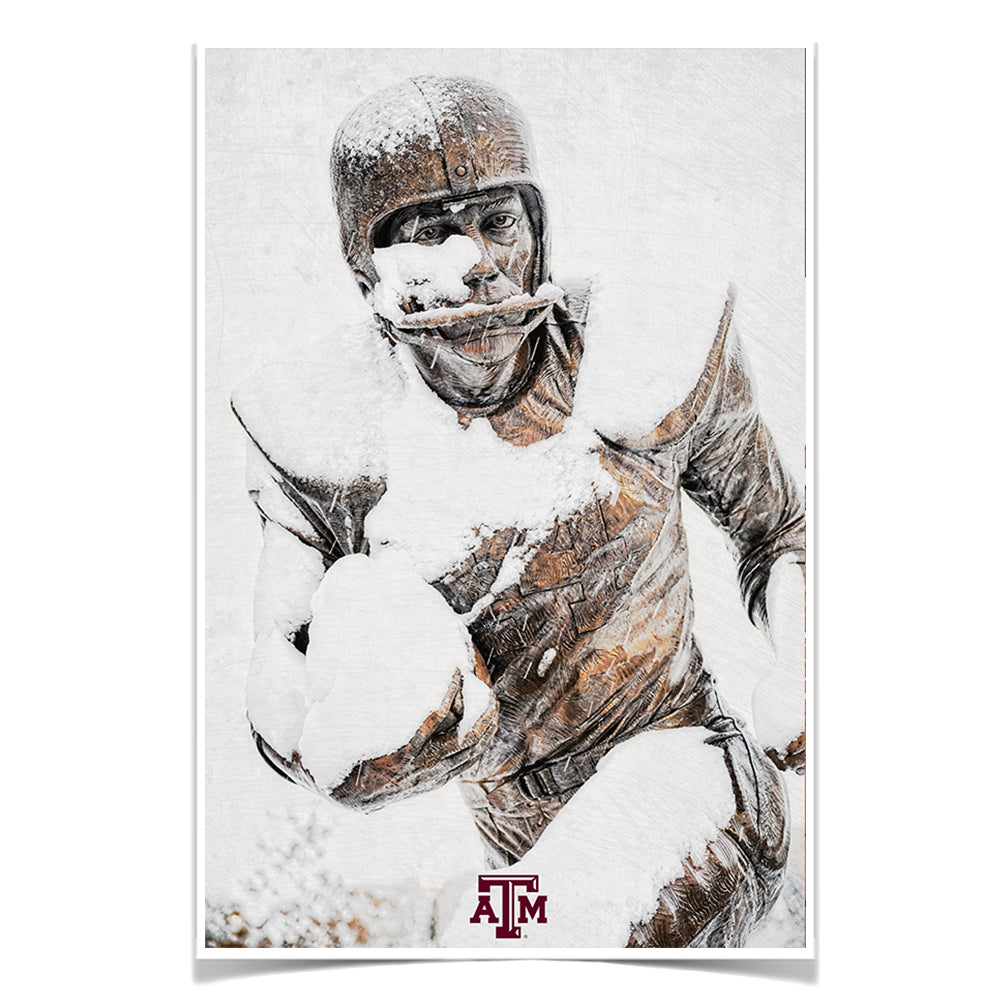 Texas A&M - Football Snow - College Wall Art #Canvas