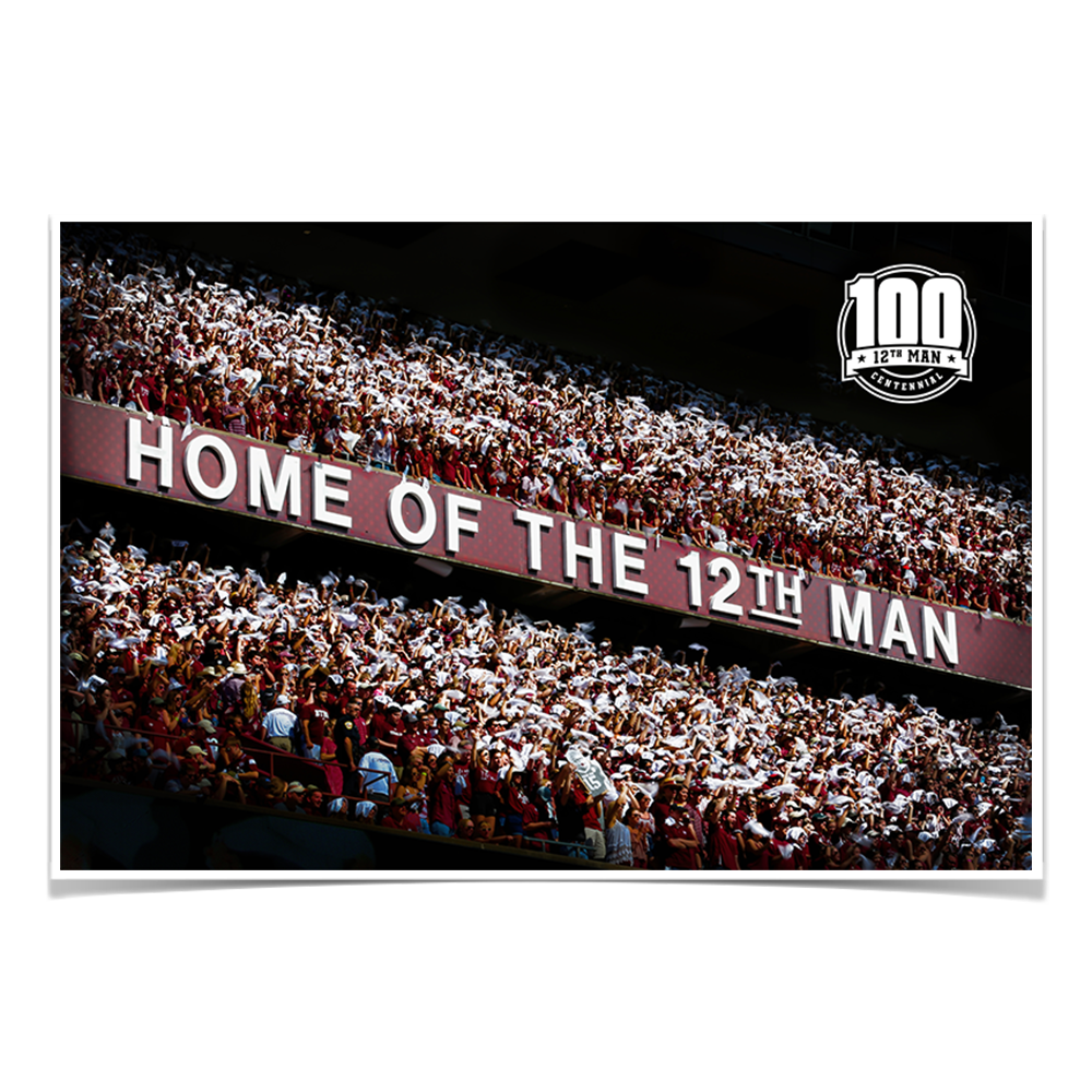 Texas A&M - Home of the 12th Man Centenial Seal - College Wall Art #Canvas