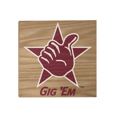 Texas A&M - Gig 'Em - College Wall Art #Wood