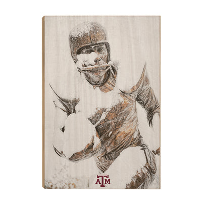 Texas A&M - Football Snow - College Wall Art #Wood