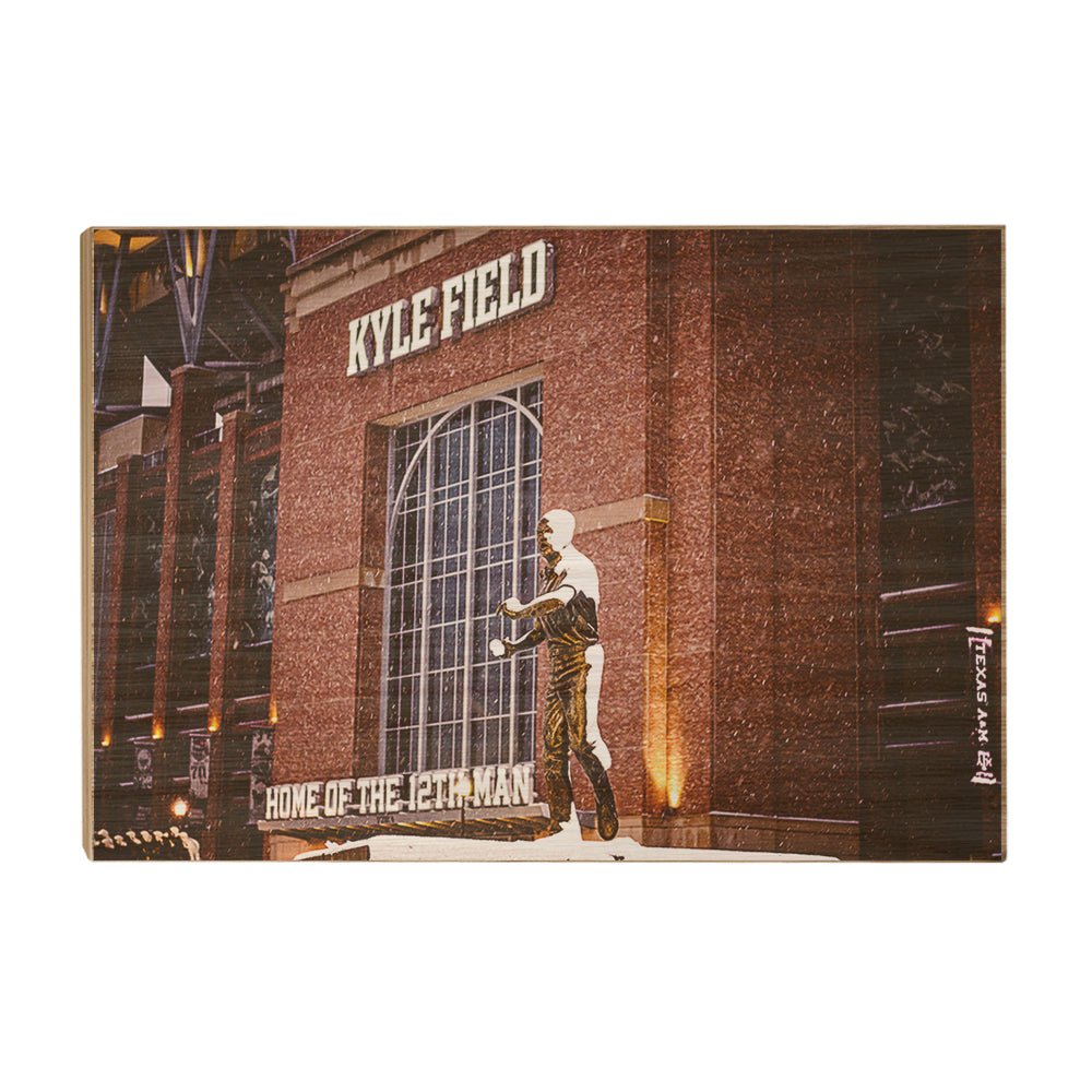 Texas A&M - Kyle Field Home of the 12th Man Winter Storm - College Wall Art #Canvas