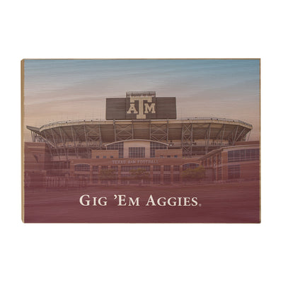 Texas A&M - GIG 'EM Aggies Football - College Wall Art #Wood