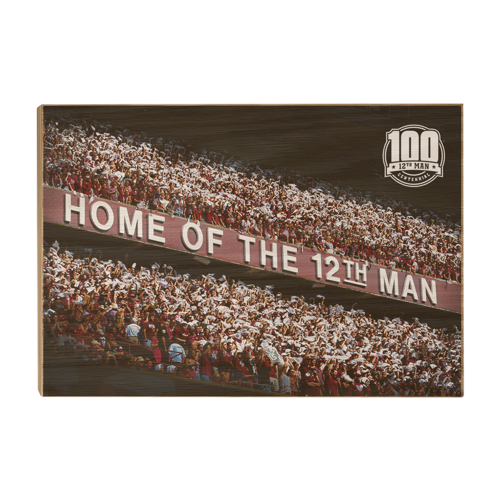 Texas A&M - Home of the 12th Man Centenial Seal - College Wall Art #Canvas