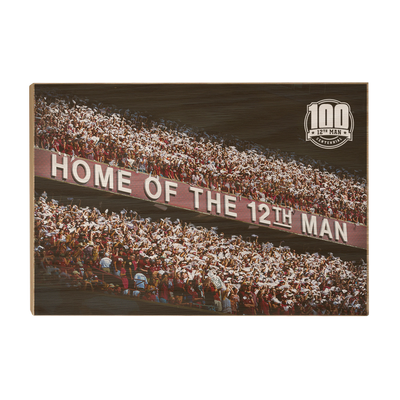 Texas A&M - Home of the 12th Man Centenial Seal - College Wall Art #Wood