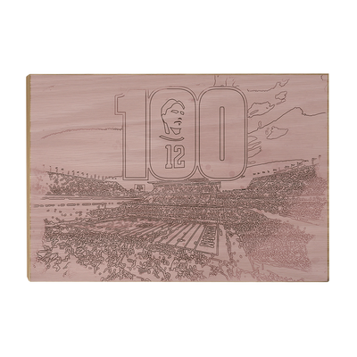 Texas A&M - 12th Man Centenial Sketch - College Wall Art #Wood