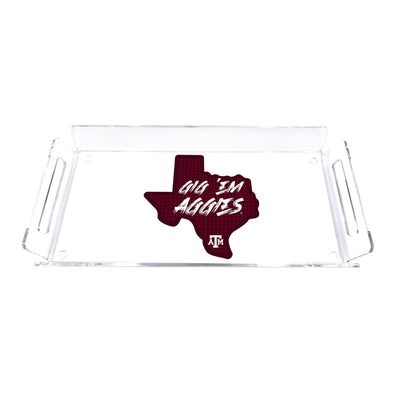 Texas A&M - GIG 'EM Aggies State Decorative Tray