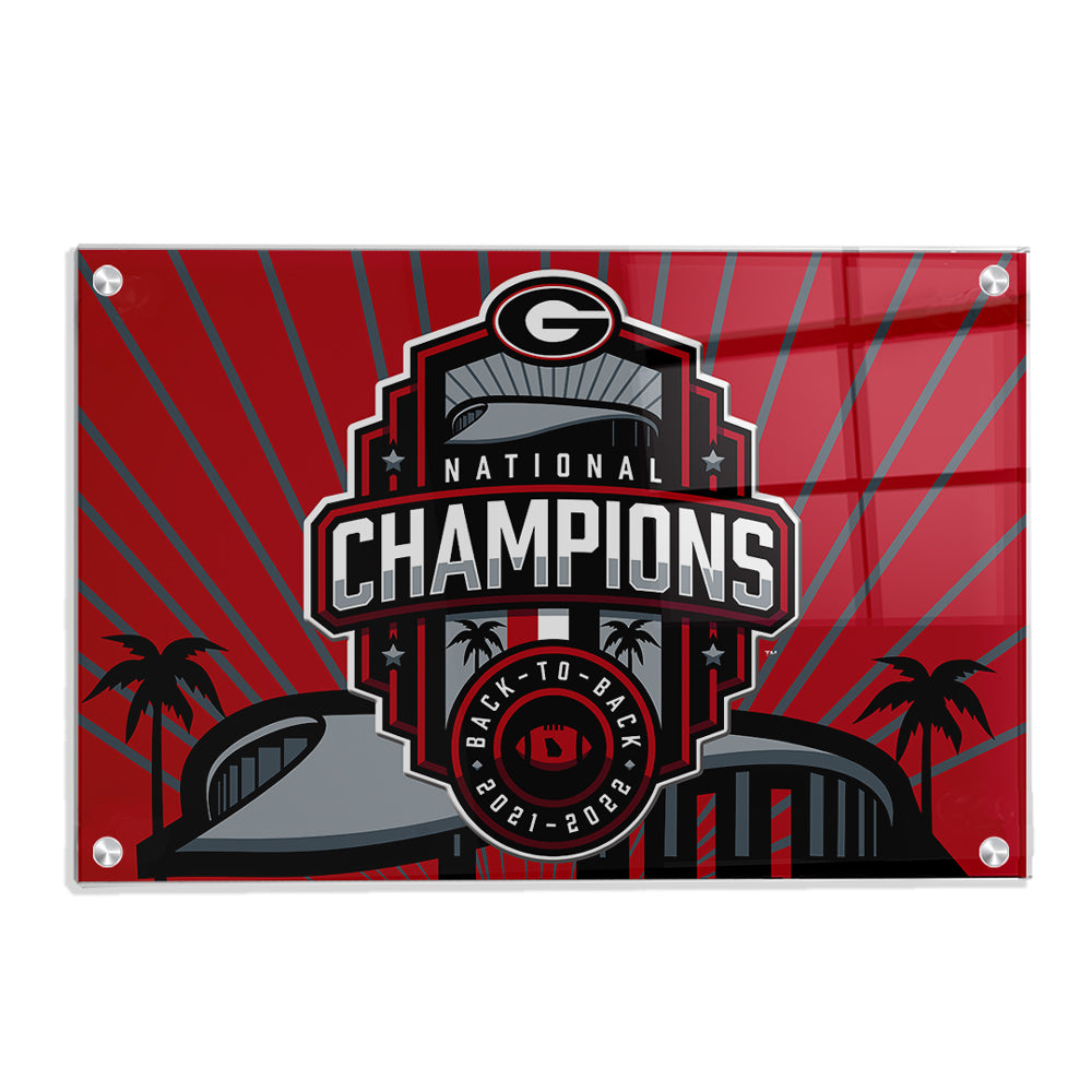 Georgia Bulldogs - Georgia National Champions Sofi Stadium - College Wall Art #Canvas