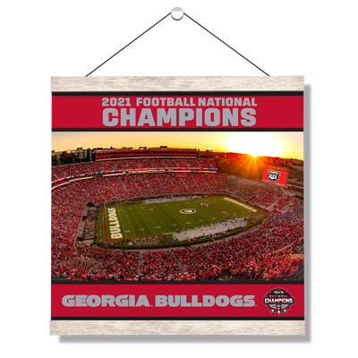 Georgia Bulldogs - Sanford Sunset National champions Georgia Bulldogs - College Wall Art #Hanging Canvas