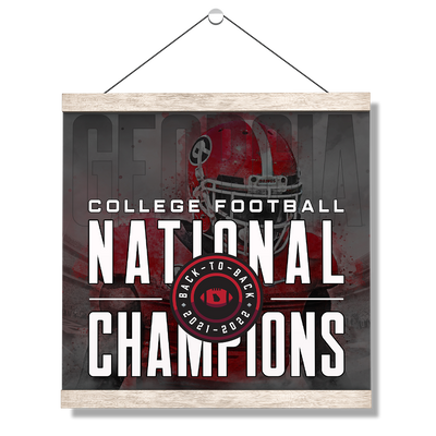 Georgia Bulldogs - Back-to-Back National Champions - College Wall Art #Hanging Canvas