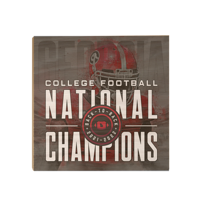 Georgia Bulldogs - Back-to-Back National Champions - College Wall Art #Wood