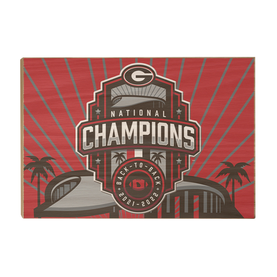 Georgia Bulldogs - Georgia National Champions Sofi Stadium - College Wall Art #Wood