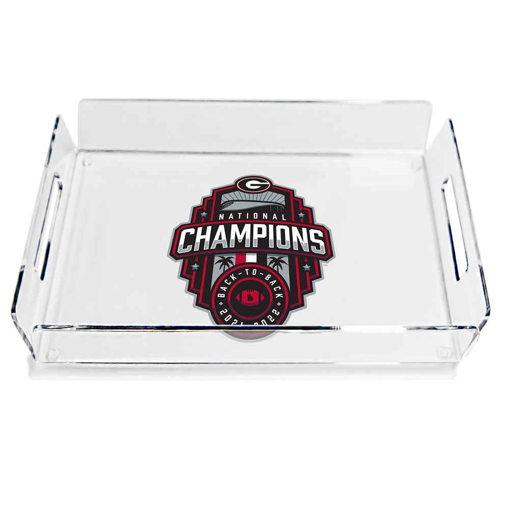 Georgia Bulldogs - 2022 National Champions Shield Decorative Serving Tray - College Wall Art #Tray