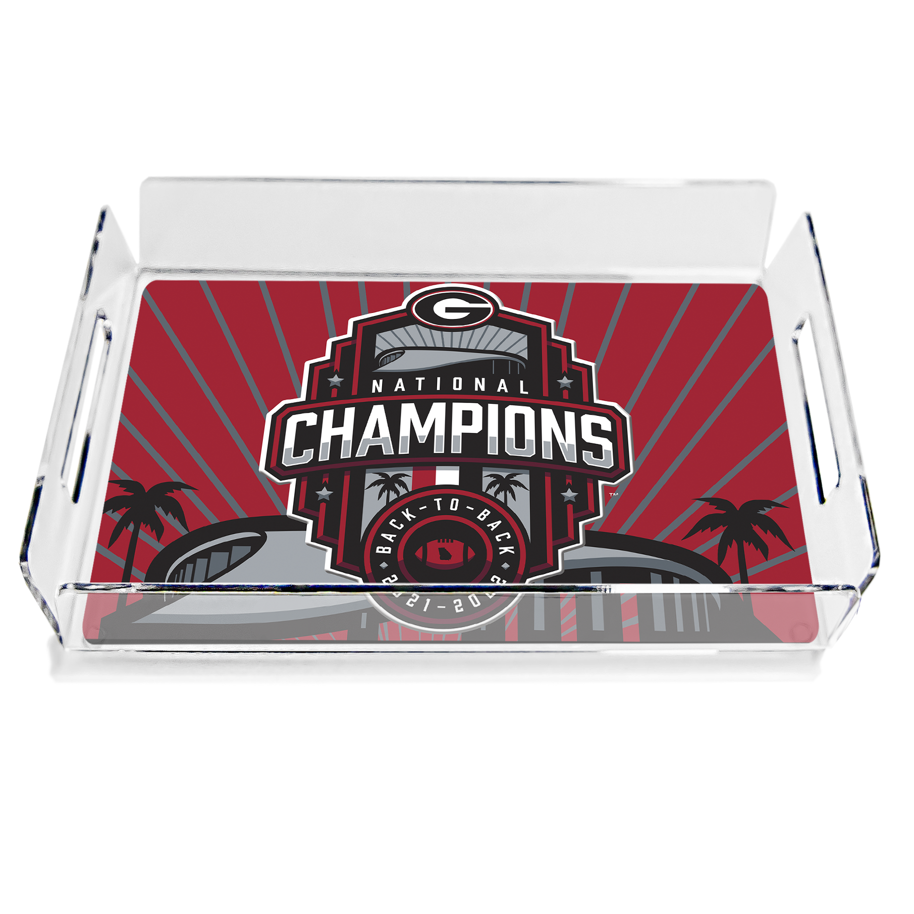 Georgia Bulldogs - Georgia National Champions SoFi Stadium Decorative Serving Tray - College Wall Art #Tray