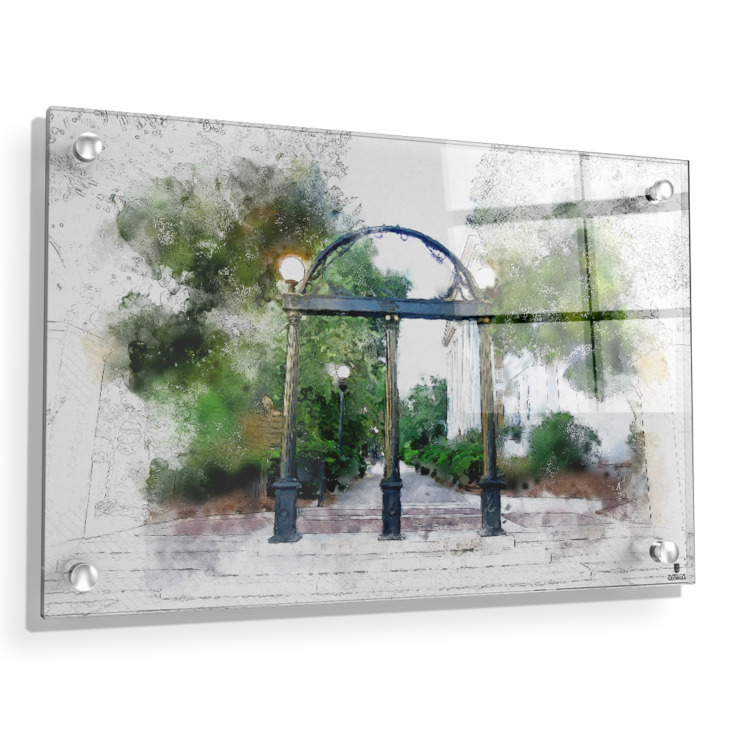 Georgia Bulldogs - Arch Painting - College Wall Art #Canvas