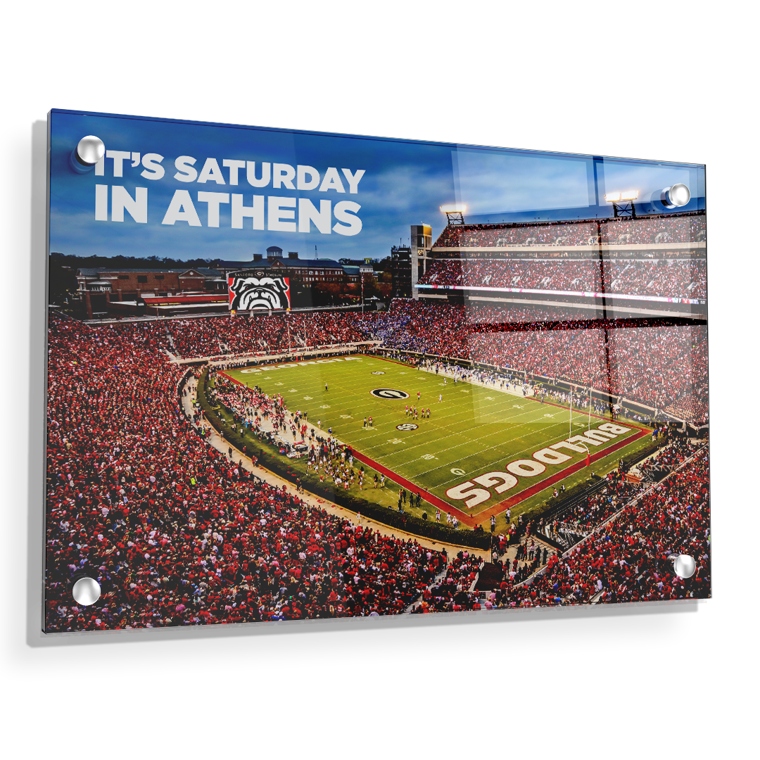 Georgia Bulldogs - It's Saturday in Athens - College Wall Art #Acrylic