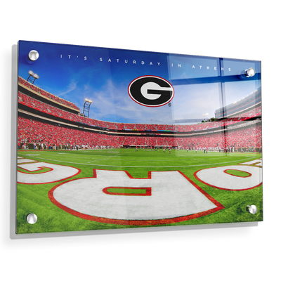 Georgia Bulldogs - It's Saturday in Athens End Zone - College Wall Art #Acrylic