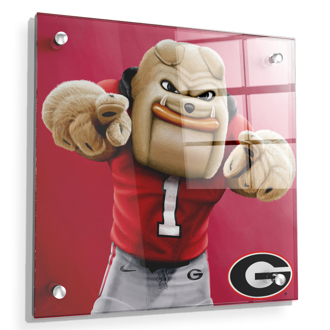 Georgia Bulldogs - Hairy Dawg Tile - College Wall Art #Canvas