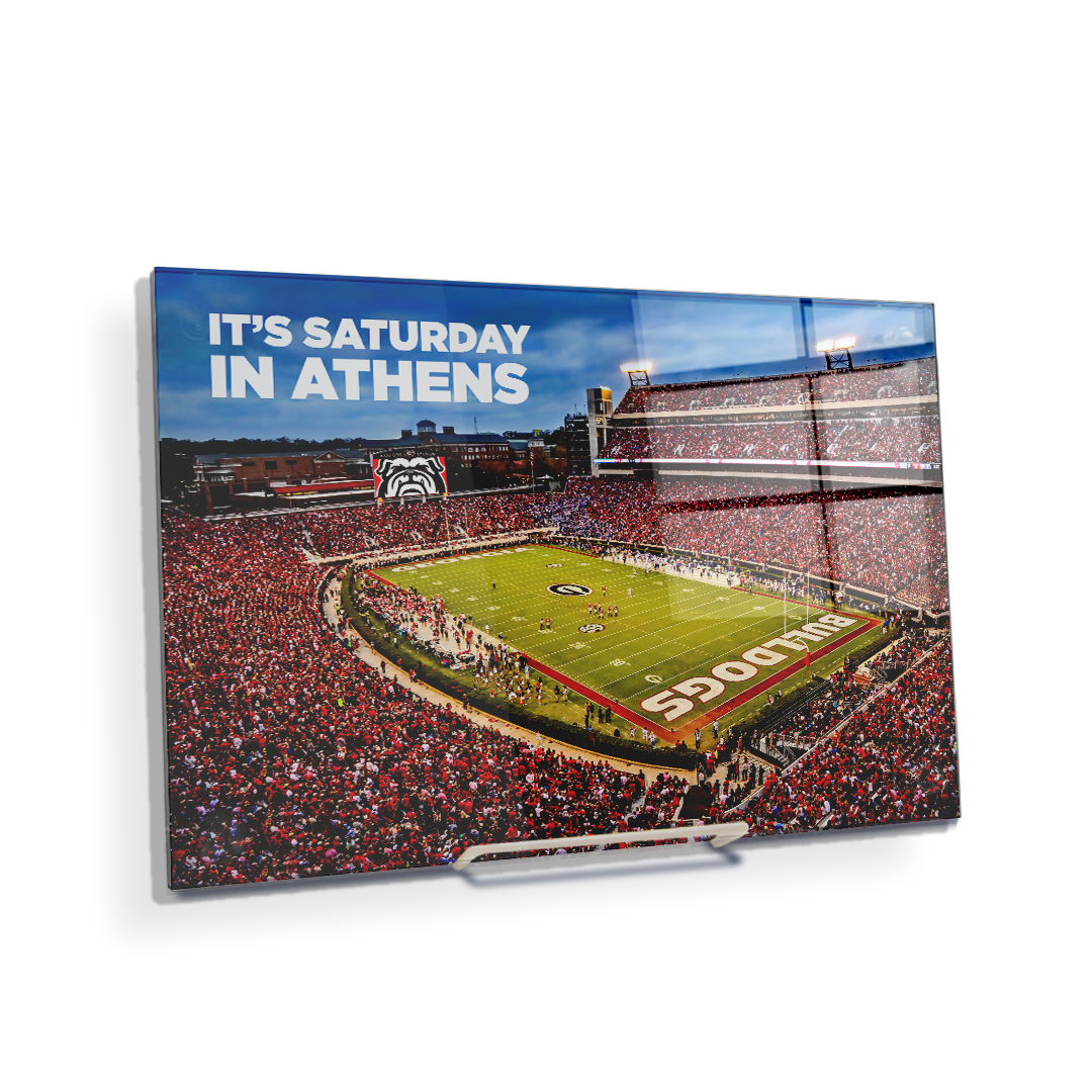 Georgia Bulldogs - It's Saturday in Athens - College Wall Art #Canvas