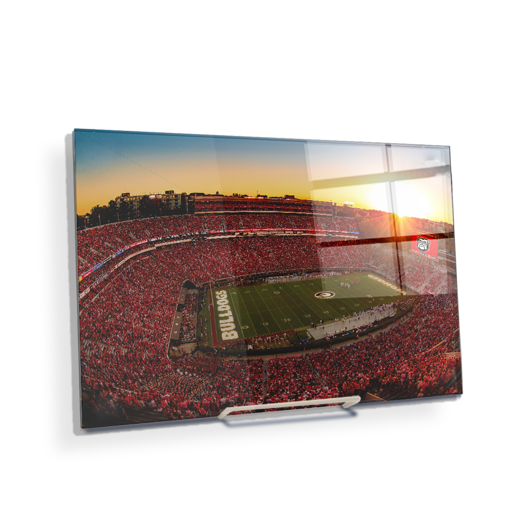 Georgia Bulldogs - Sanford Stadium Sunset - College Wall Art #Canvas