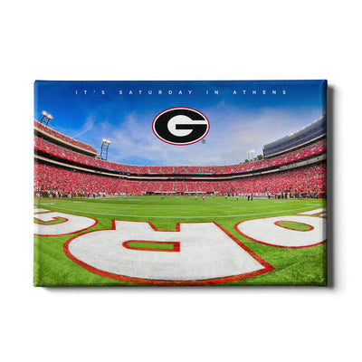 Georgia Bulldogs - It's Saturday in Athens End Zone - College Wall Art #Canvas