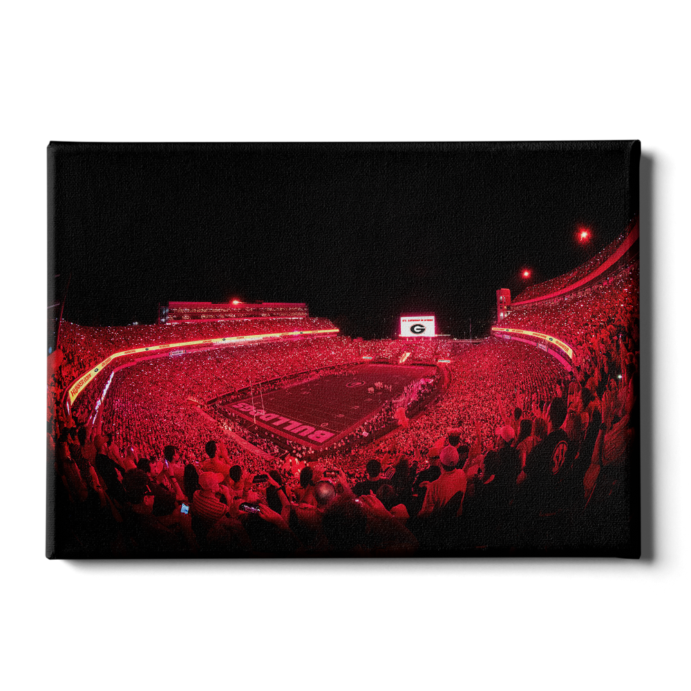 Georgia Bulldogs - Sanford Red Lights - College Wall Art #Canvas