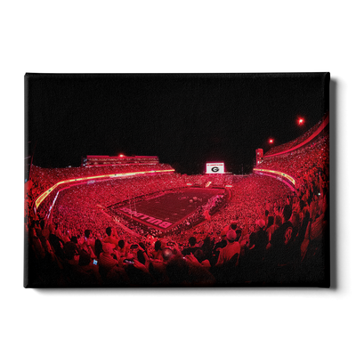 Georgia Bulldogs - Sanford Red Lights - College Wall Art #Canvas