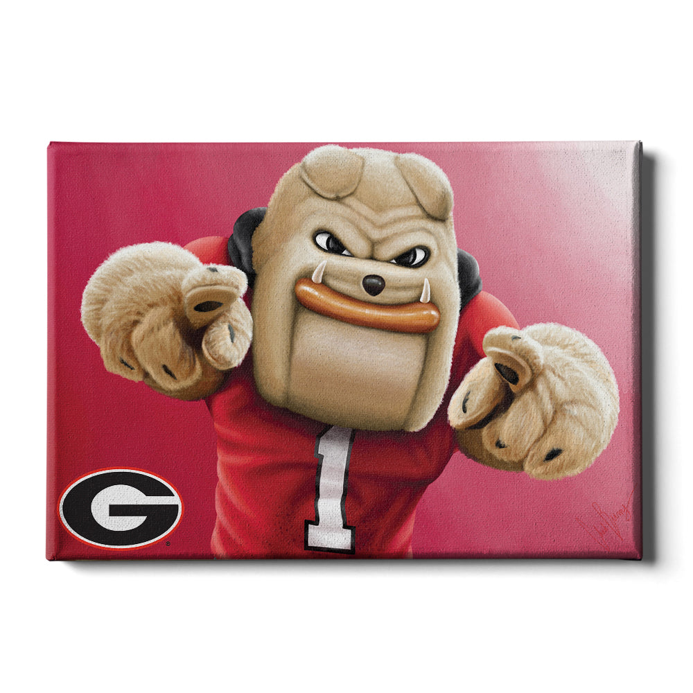 Georgia Bulldogs - Hairy Dawg Landscape - College Wall Art #Canvas