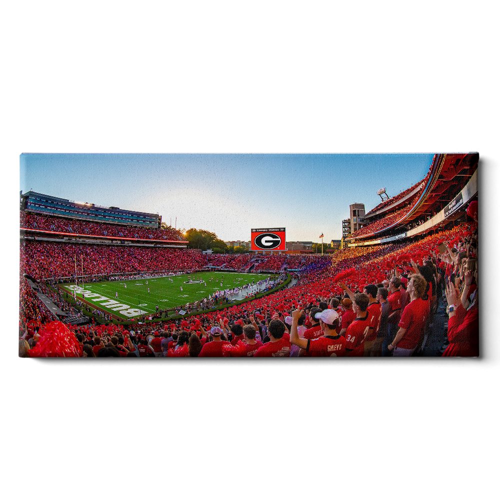 Georgia Bulldogs - Gooooo Georgia Panoramic - College Wall Art #Canvas