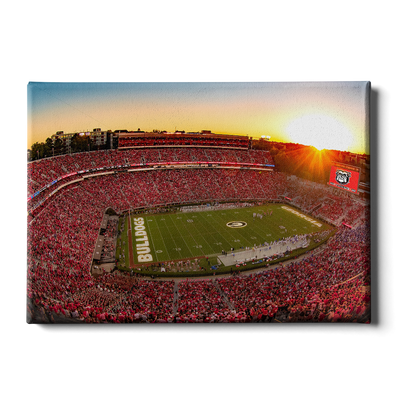 Georgia Bulldogs - Sanford Stadium Sunset - College Wall Art #Canvas