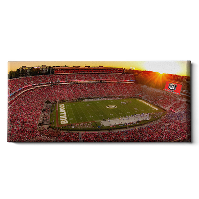 Georgia Bulldogs - Sanford Stadium Sunset Panoramic - College Wall Art #Canvas