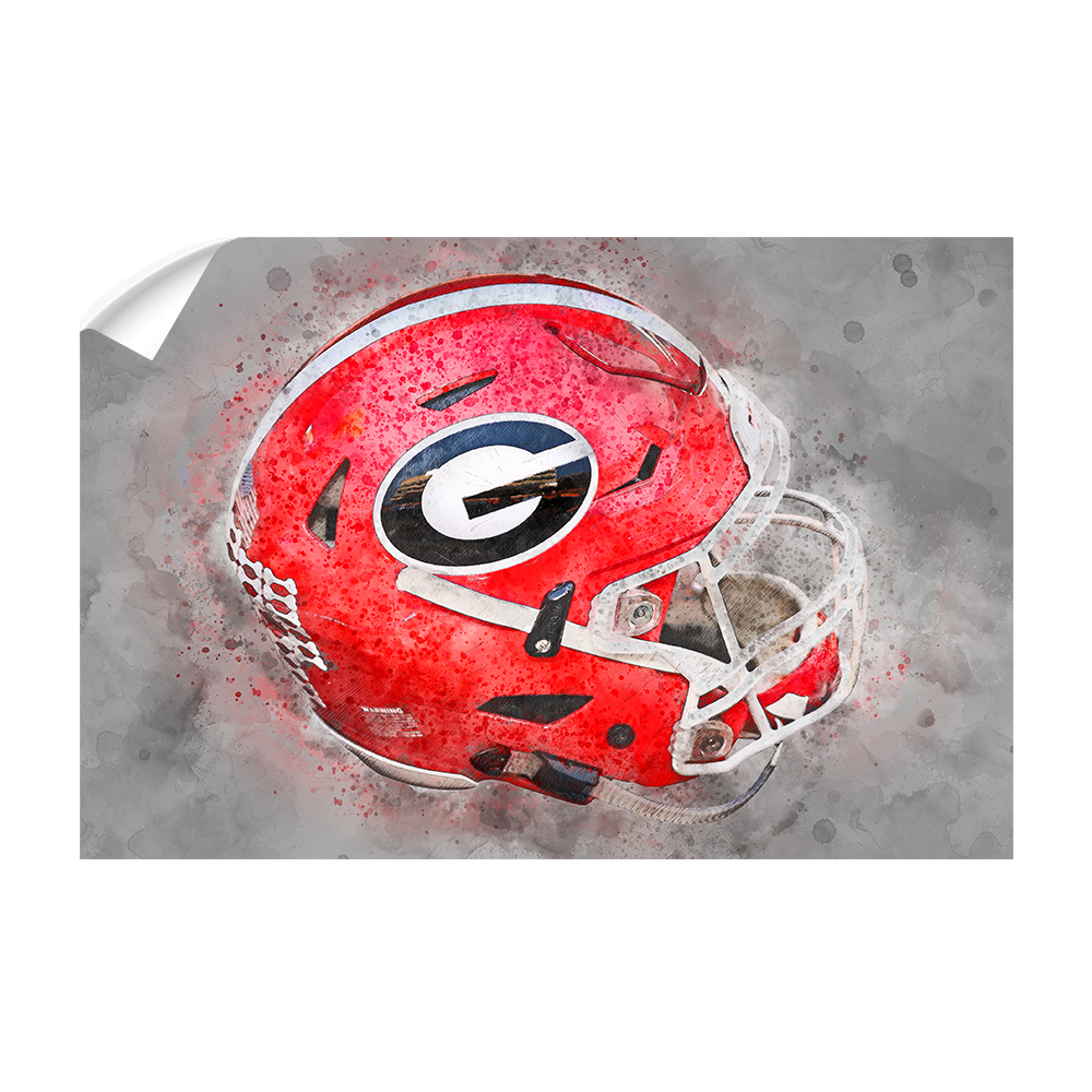 Georgia Bulldogs - Georgia Helmet Fine Art - College Wall Art #Canvas