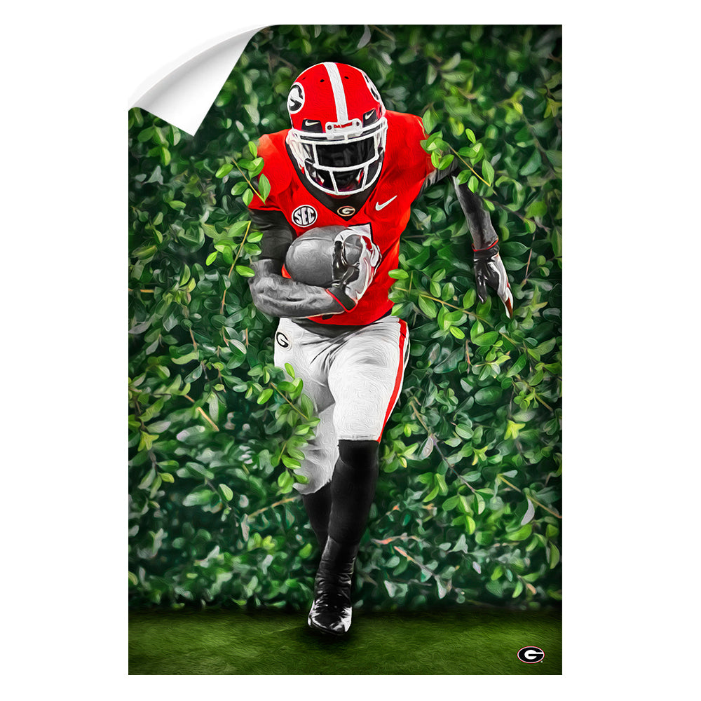 Georgia Bulldogs - Through the Hedges Oil Painting - College Wall Art #Canvas