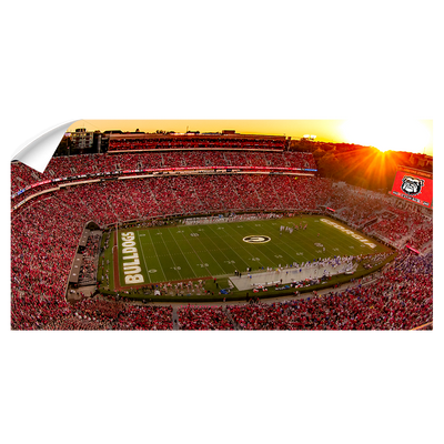 Georgia Bulldogs - Sanford Stadium Sunset Panoramic - College Wall Art #Wall Decal