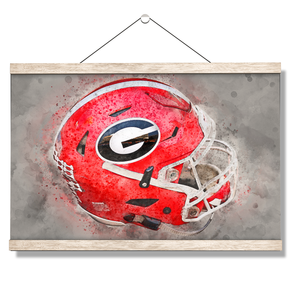 Georgia Bulldogs - Georgia Helmet Fine Art - College Wall Art #Canvas