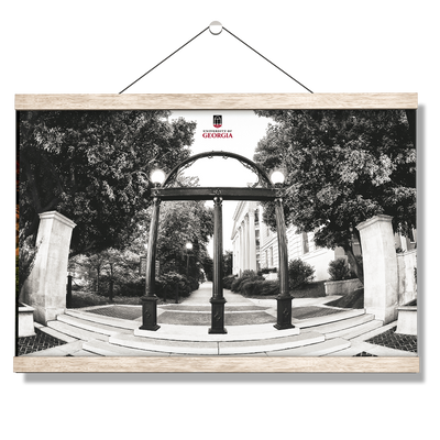 Georgia Bulldogs - Arch B&W - College Wall Art #Hanging Canvas