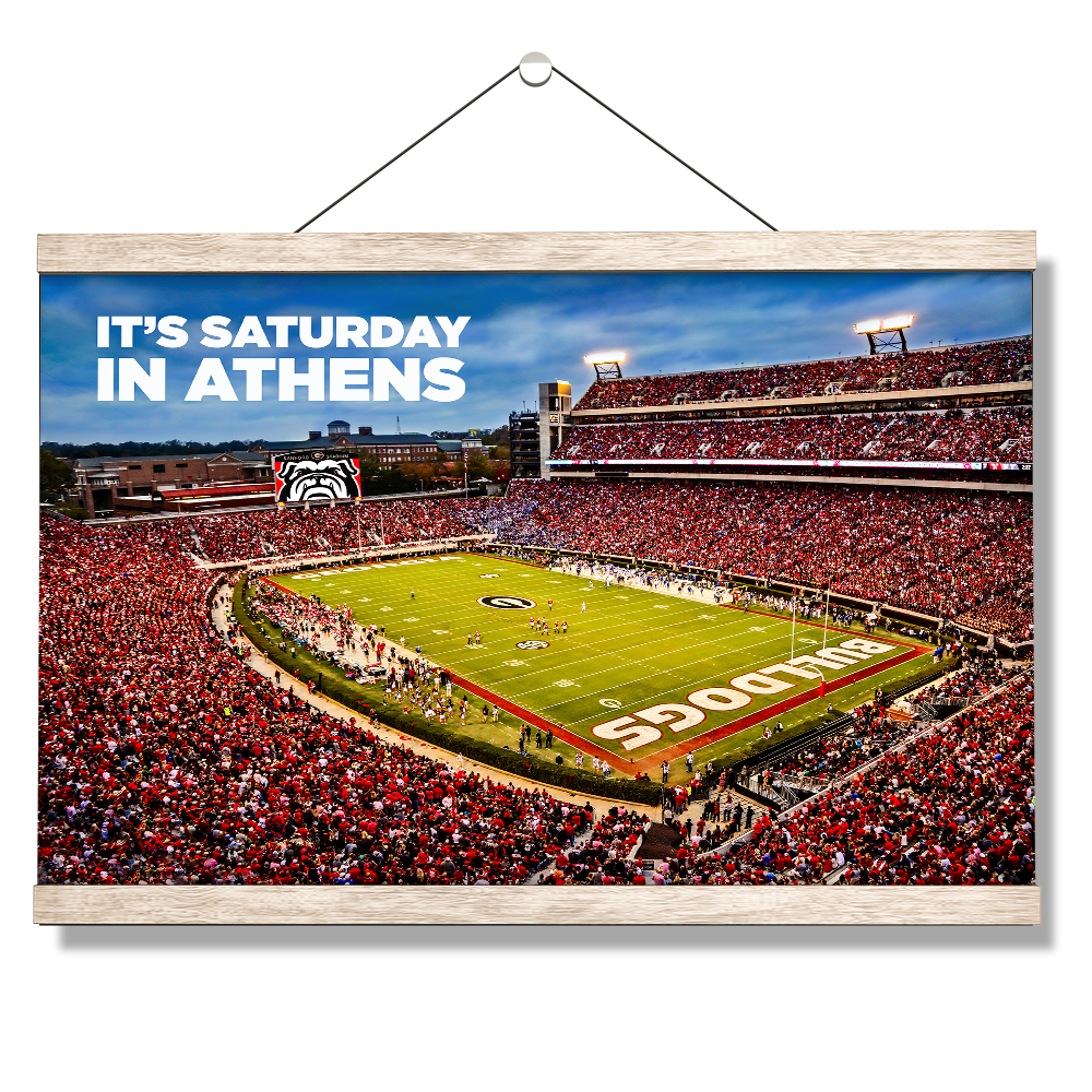 Georgia Bulldogs - It's Saturday in Athens - College Wall Art #Hanging Canvas