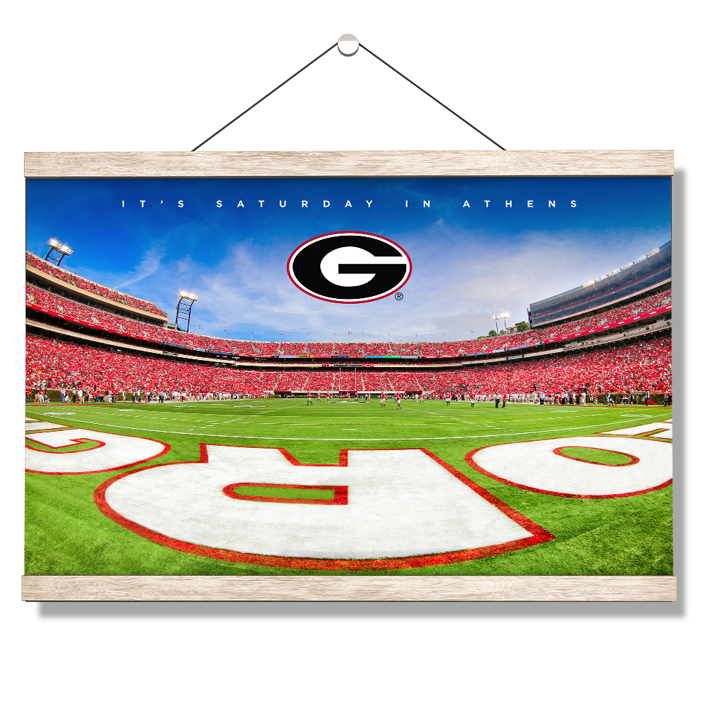 Georgia Bulldogs - It's Saturday in Athens End Zone - College Wall Art #Hanging Canvas