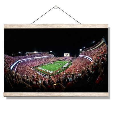 Georgia Bulldogs - Aerial Sanford Lights - College Wall Art #Hanging Canvas