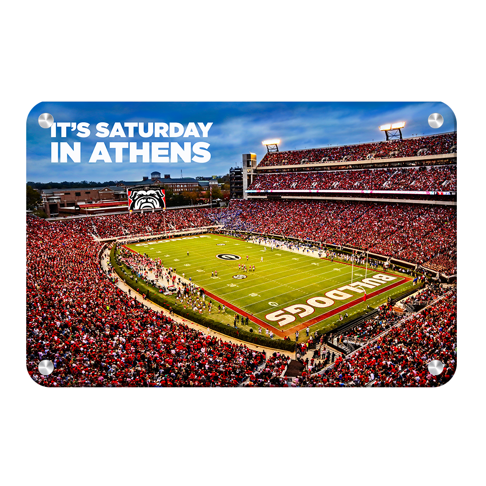 Georgia Bulldogs - It's Saturday in Athens - College Wall Art #Metal