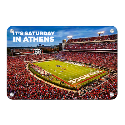 Georgia Bulldogs - It's Saturday in Athens - College Wall Art #Metal