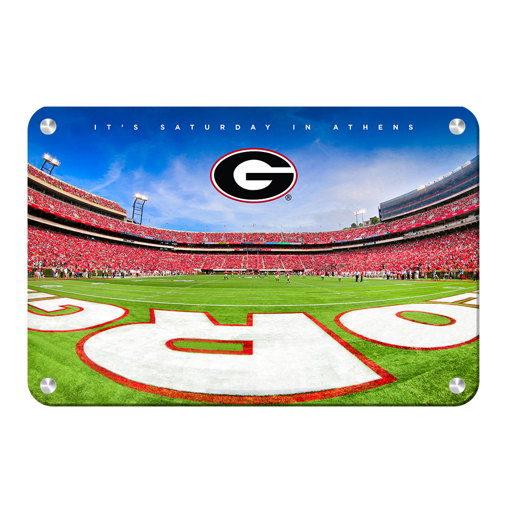 Georgia Bulldogs - It's Saturday in Athens End Zone - College Wall Art #Metal