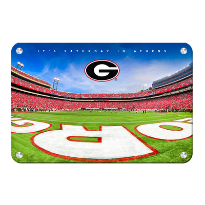 Georgia Bulldogs - It's Saturday in Athens End Zone - College Wall Art #Metal